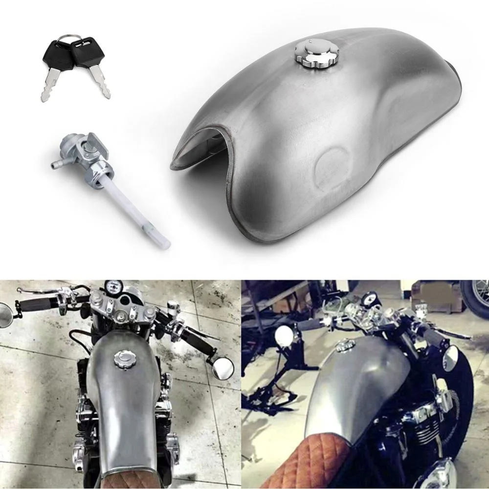 Cafe Racer Black Motorcycle Gas Fuel Tank 10L 2.6 Gallon For Honda for Suzuki for Yamaha