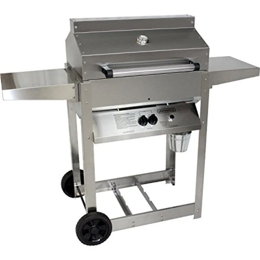 

Phoenix Grill SD Stainless Steel Propane Gas Riveted Grill Head on Stainless Steel Cart for Outdoor Cooking Durable Stainless S