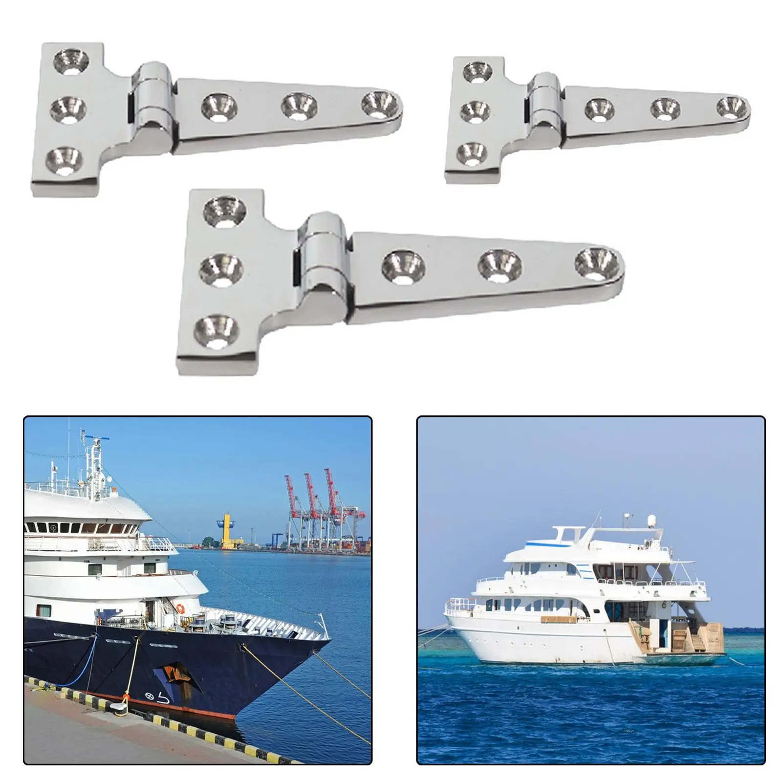 Marine Grade T-Hinges, Heavy Duty 316 Stainless Steel Boat Hinge, Convenient Installation (Screws Not Included),