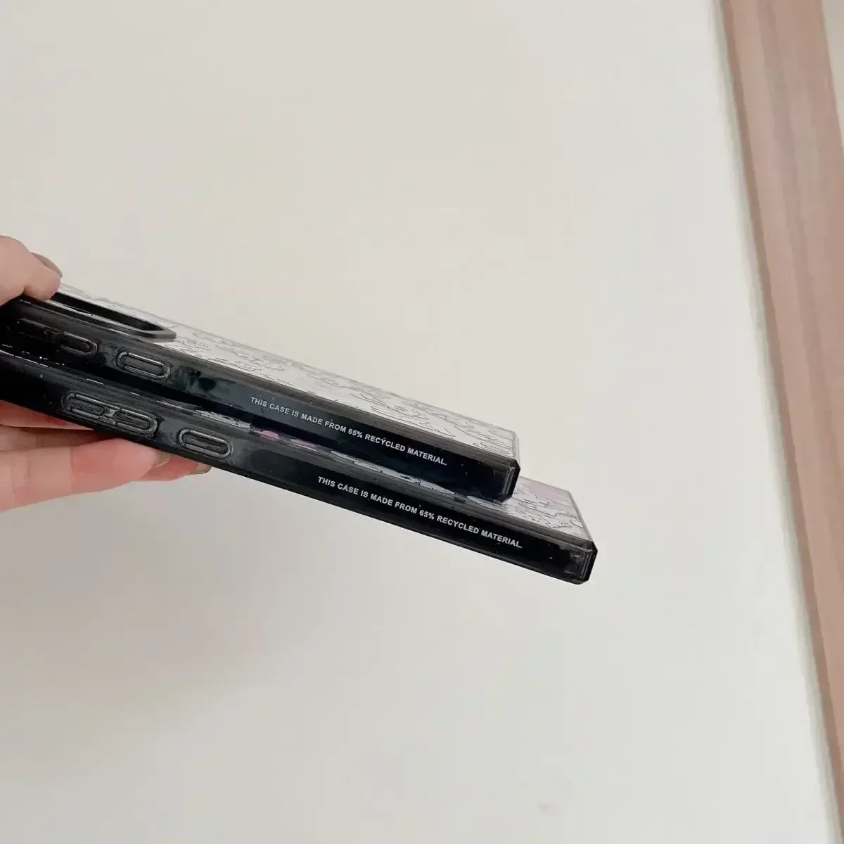 Casing Ponsel Magnetik Perbatasan Hitam Akrilik Magnetik Hati Kelinci untuk Samsung Galaxy S25 + Plus S24 S23 Ultra S25U Cangkang Pelindung