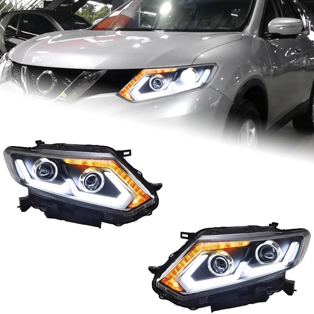 AKD Car Styling for Nissan X-trail Headlights 2014-2016 Rogue LED Headlight DRL Hid Option Head Lamp Angel Eye Beam Accessories