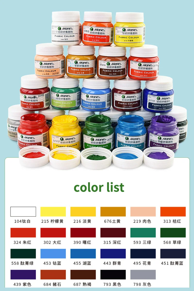 impermeavel permanent fabric paint grupo tintas acrilicas texteis para roupas lona madeira 50ml por garrafa total de 24 pcs 01