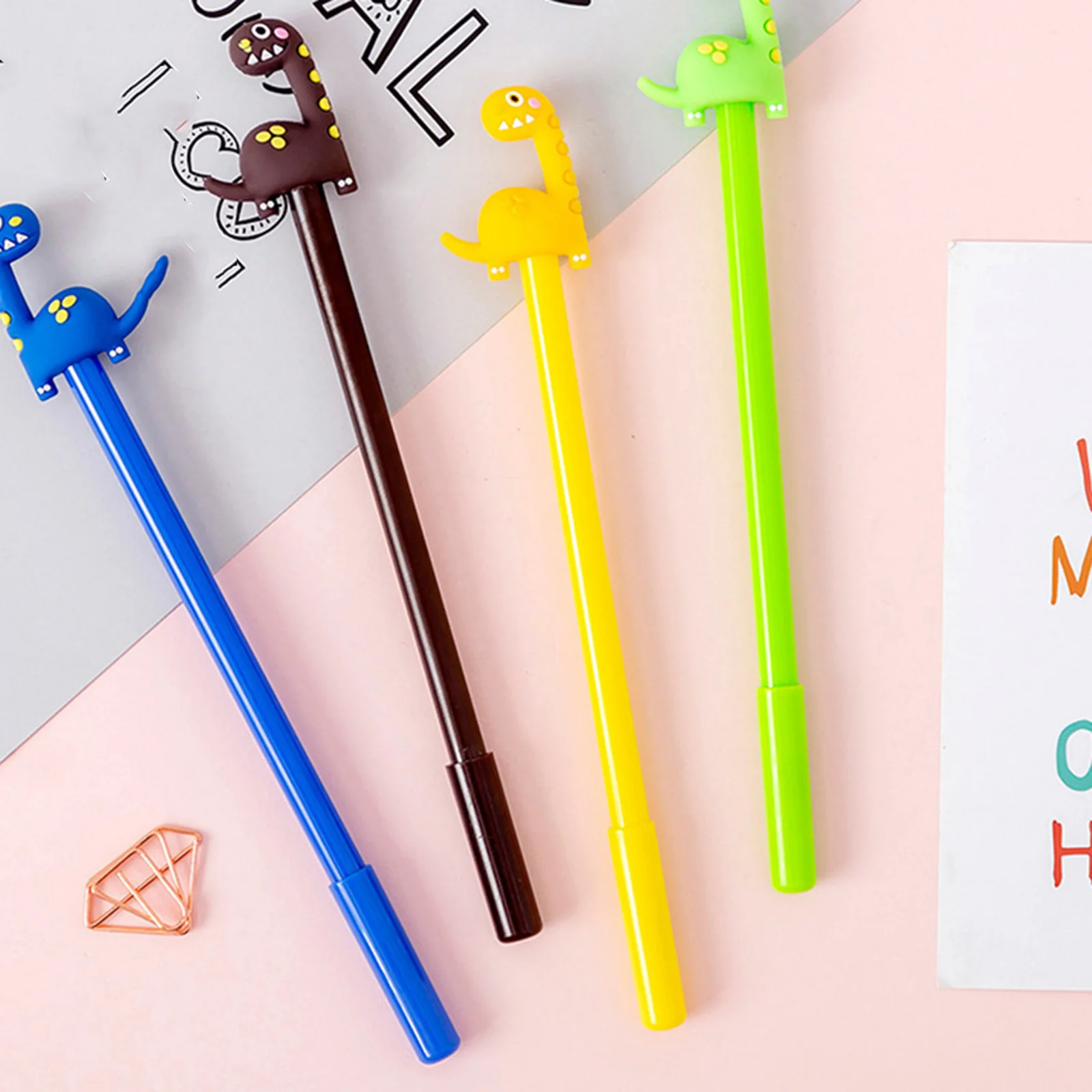 

16 Pcs Gel Pen Fountain Ink Adorable Stationary for Student Plastic Dinosaur Spotted Lovely Writing