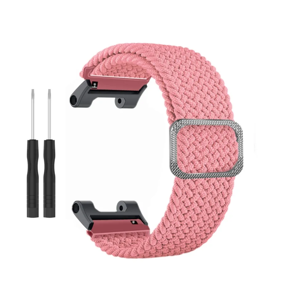 Terno de alças de nylon trançadas snap-on para Amazfit T-Rex alças de nylon elásticas trançadas ajustáveis
