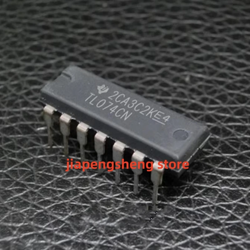 (5PCS) The new original TL074CN four-channel JFET input OP amp chip is plugged into DIP-14