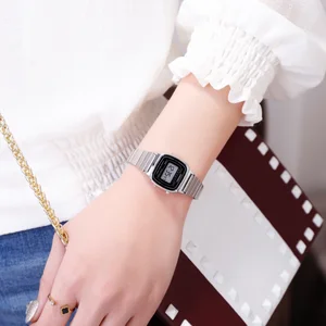 Skmei-female digital shit, stainless steel, with alarm, stanchity, sport, fashion, 1901 6 Main Sales Skmei Female - №3