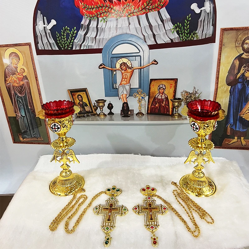 Orthodox Cross Necklace Jesus Statue Crucifix Pendants Pectoral Gold Chain Religious Jewelry православным крестом крест кулон