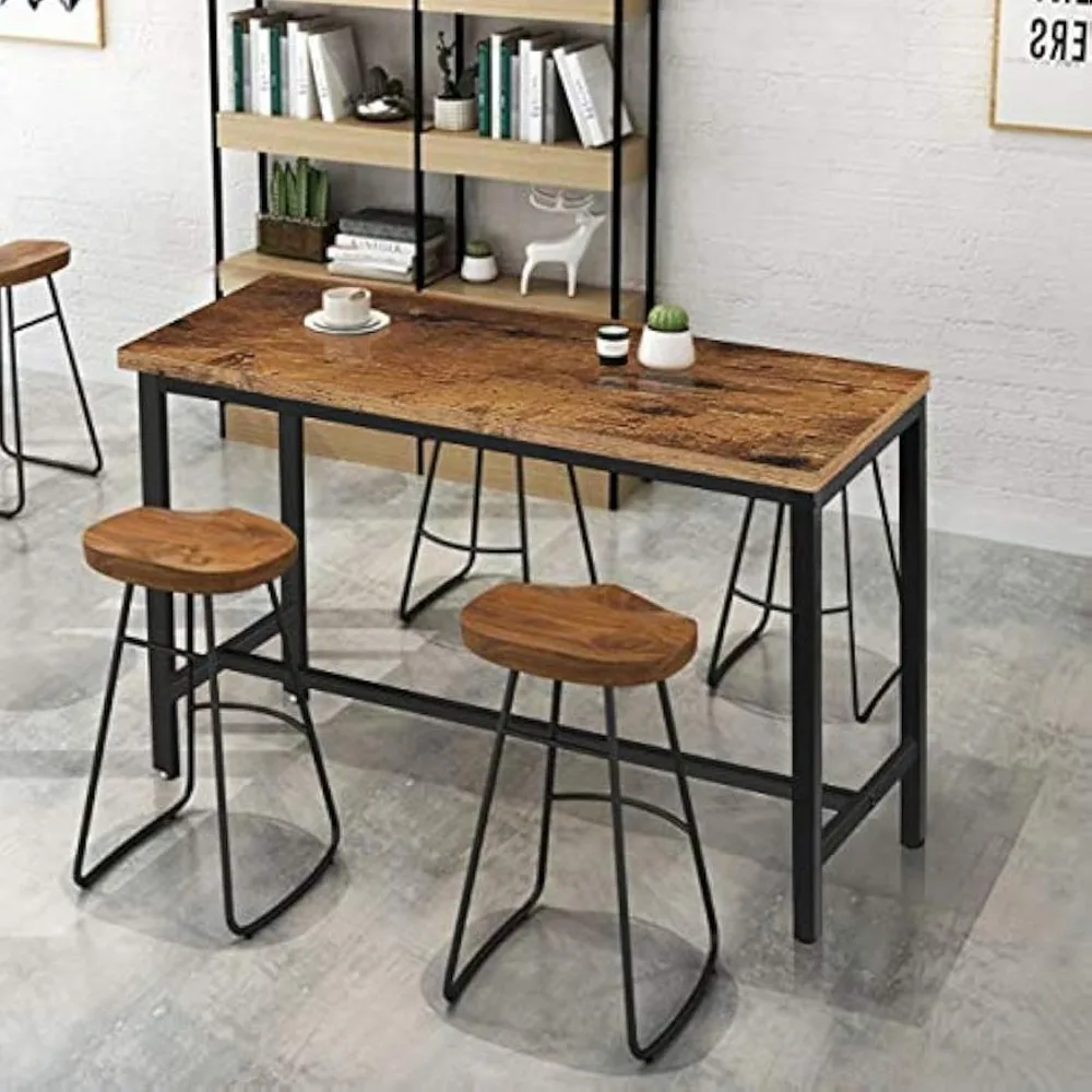 Mesa de Bar Industrial de 47 pulgadas, alta altura de mostrador, Pub para mesa de comedor, cocina o sala de estar