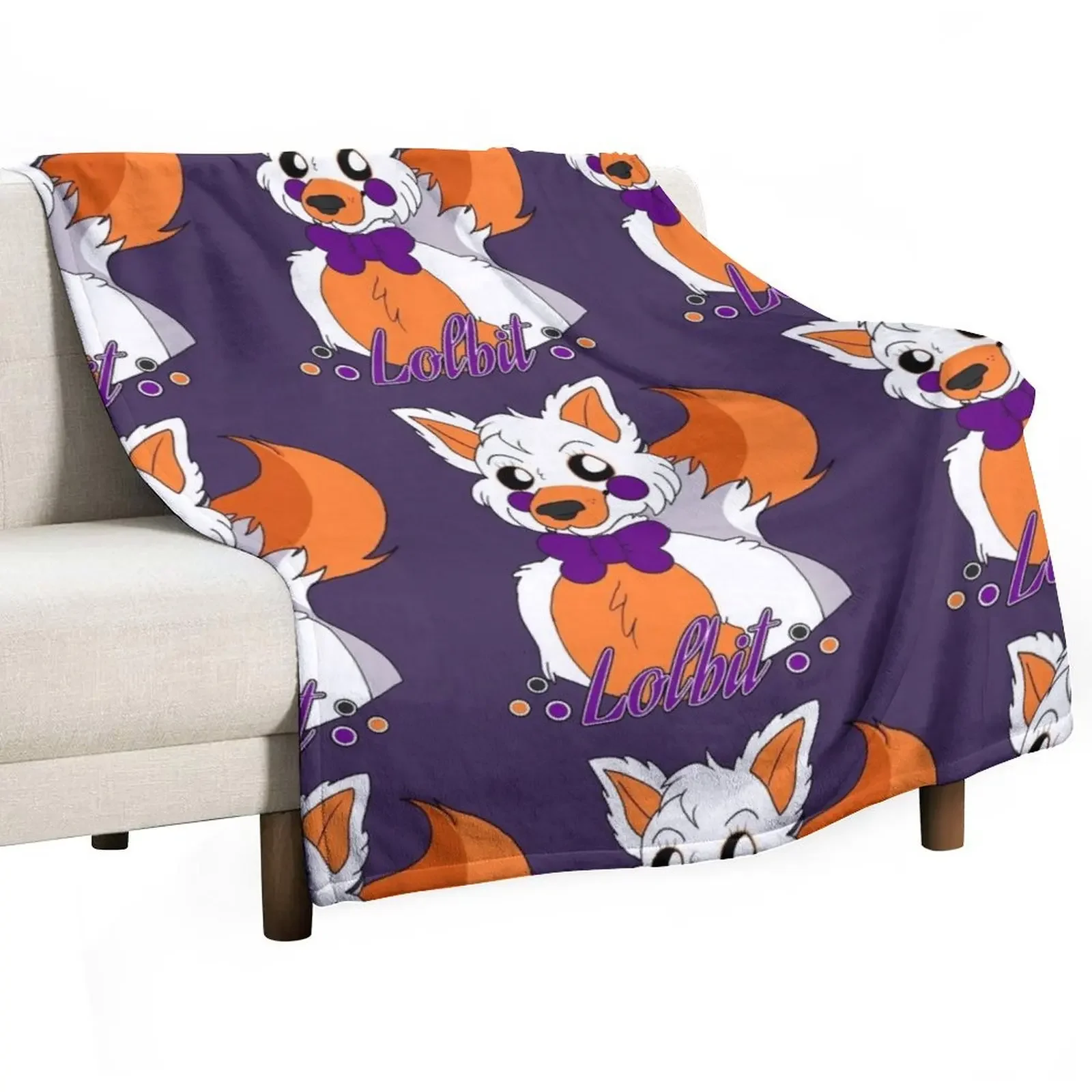 

Funtime Lolbit Throw Blanket Plaid on the sofa Shaggy Weighted Hairys Blankets