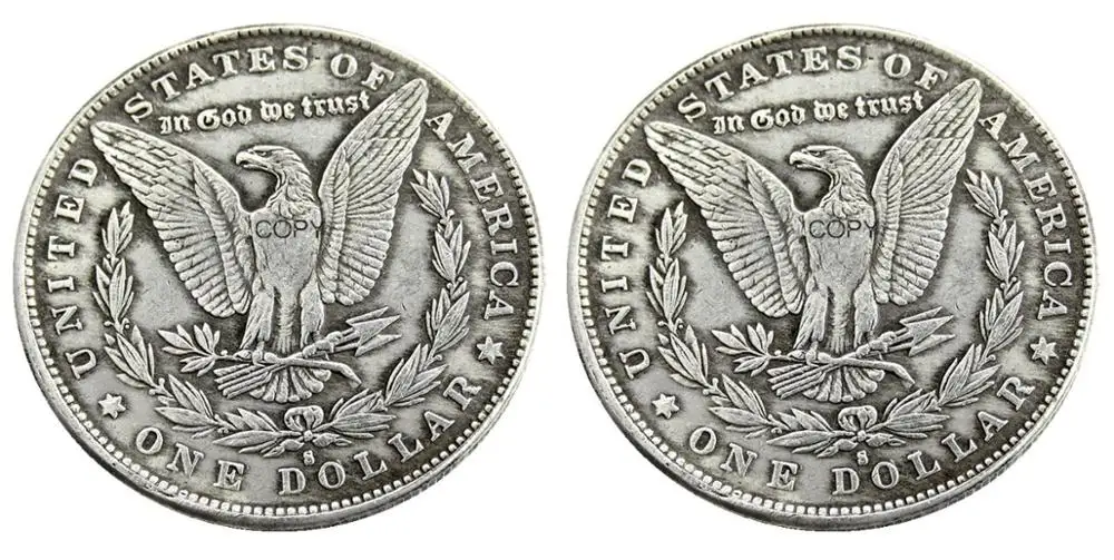 US  Two Faces Double Eagles Morgan Dollar Silver Plated Copy Coin