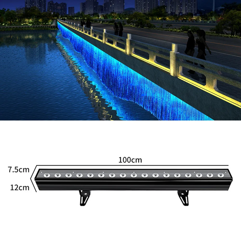 18x18W Wash Wall Floodlight LED RGBWA+UV 6in1 Landscape Flood Down Lighting Effect Lights for Dj Disco Party Wedding Bar Party