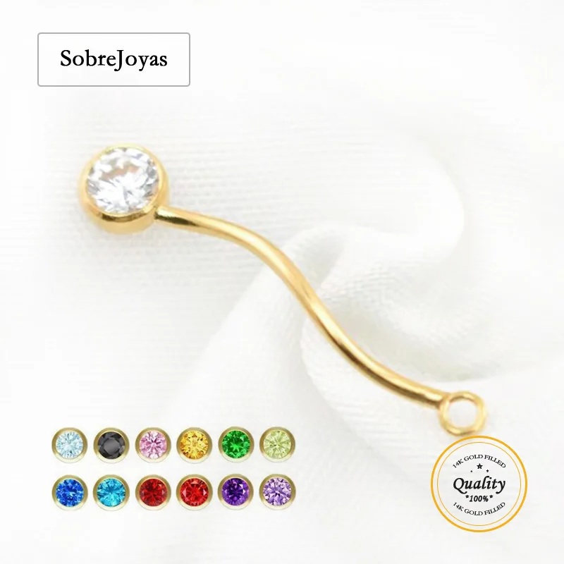 

14 К позолоченный 4 мм 3A CZ спиральная трубка безель камень кулон Шарм циркон ювелирные изделия аксессуар Шарм