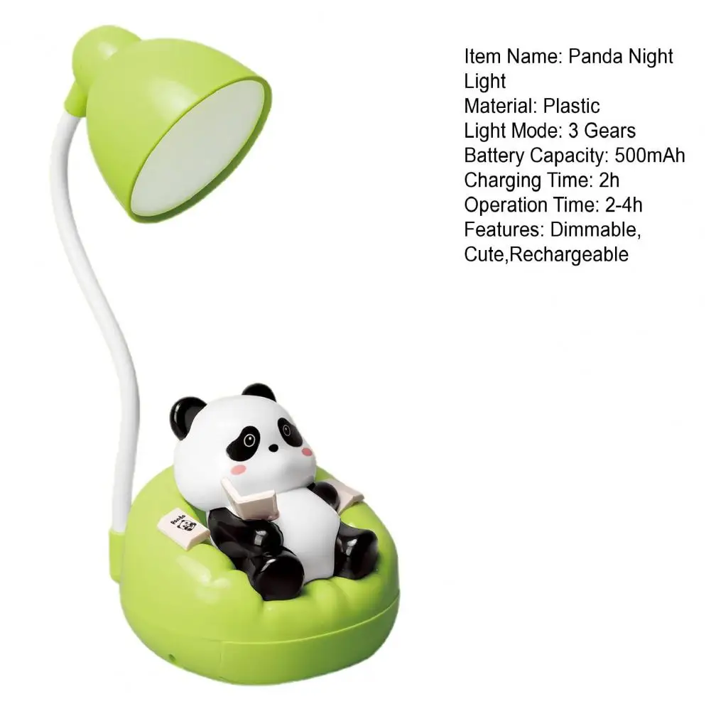 23 cm Panda Nachtlampje LED Bureau Nachtkastje Leeslamp Met Lade Dimbare Oplaadbare Panda Tafellamp Voor Kinderkamer Slaapkamer