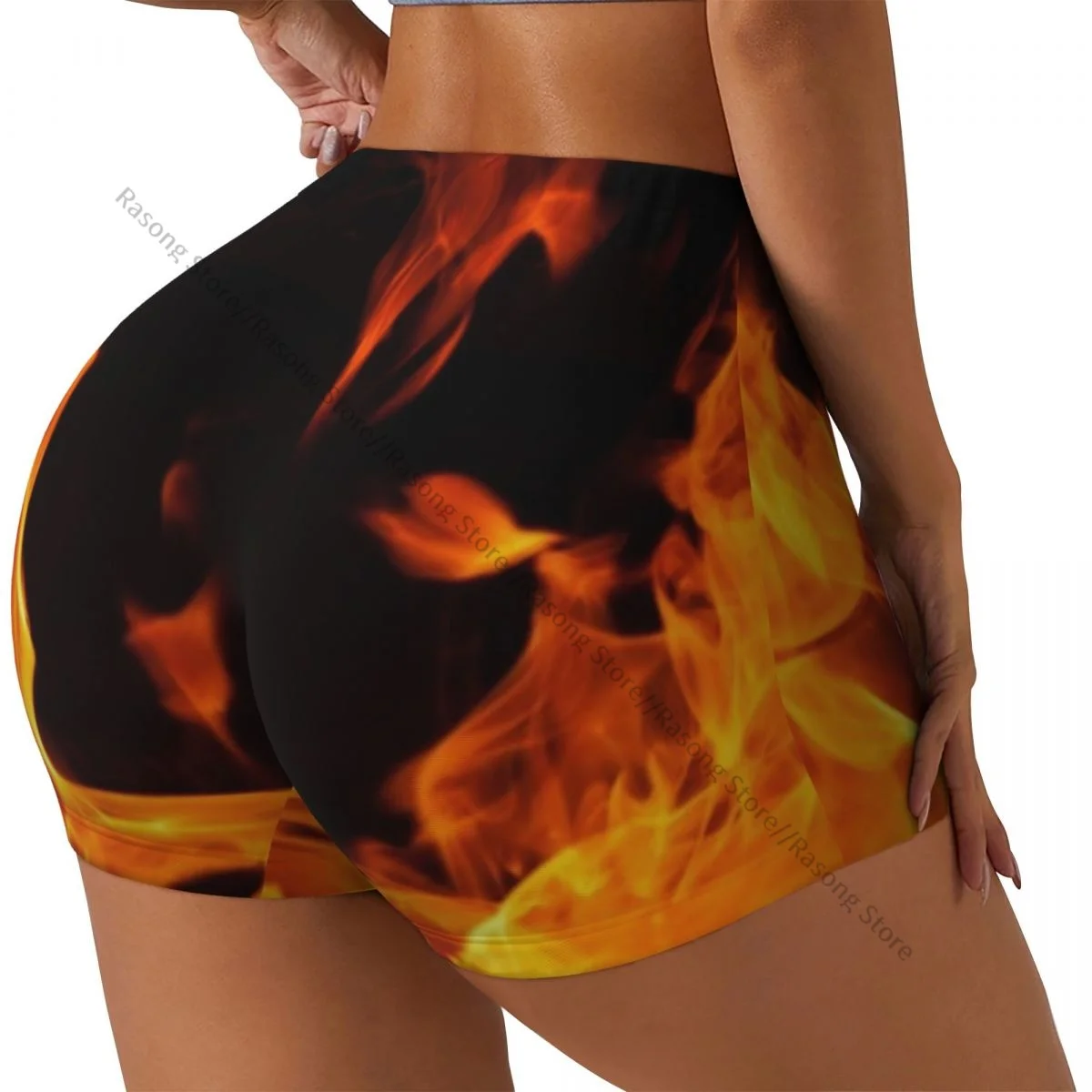 Push-Up Kurze Elastizität Scrunch Butt Tanne Hintergrund Laufshorts Sport Shorts Damen Kleidung Gym
