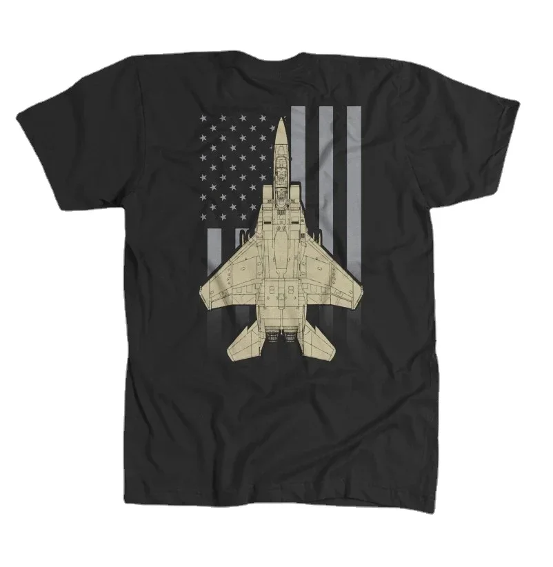 

Awesome F-15 Eagle Fighter USA Flag T-Shirt 100% Cotton O-Neck Short Sleeve Summer Casual Mens T-shirt Streetwear