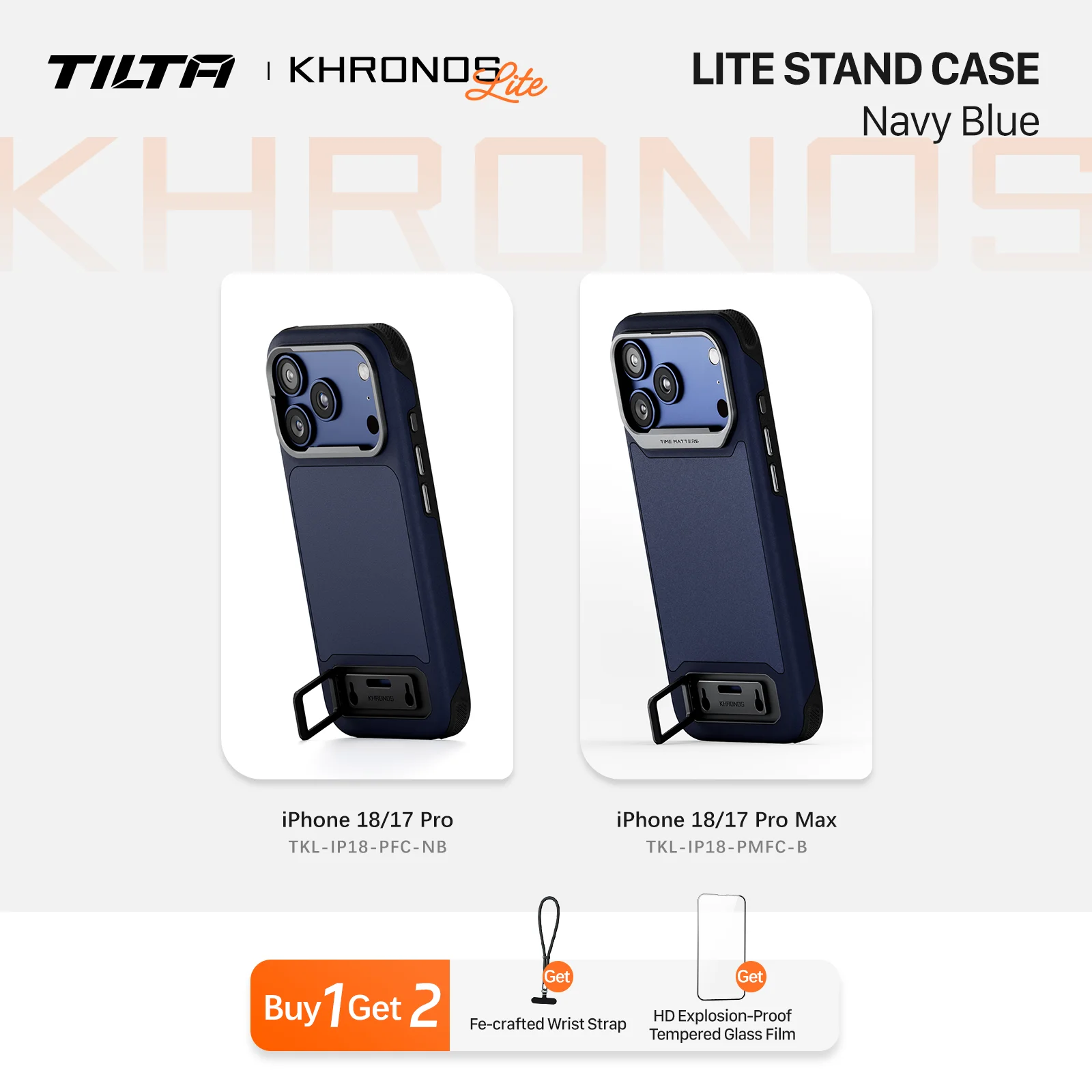 TILTA Khronos Lite telefoonhoesje voor iPhone 18 Pro/18 Pro Max, MagSafe TPU-hoesje met camerabedieningsknop, TKL-IP18.