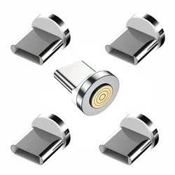 5Pcs Magnetic Charging Cable Adapter Connector Tips Head for Type C Micro USB Mobile phone Dust Plug Replace 7pin Magnetic Plug