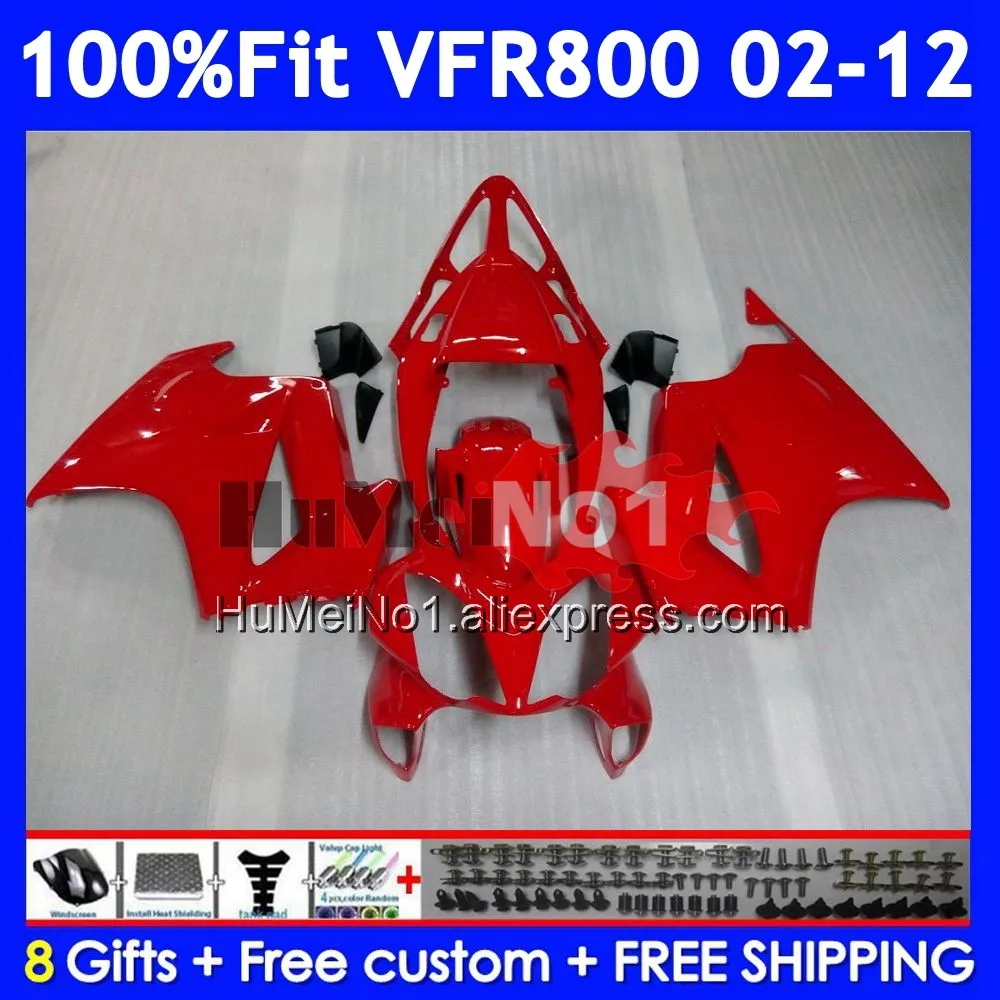 Interceptor For HONDA VFR800 VFR 800RR 800 RR 2002 2003 04 2005 2006 2007 46No.18 Red hot VFR800RR 08 09 10 11 12 Fairings