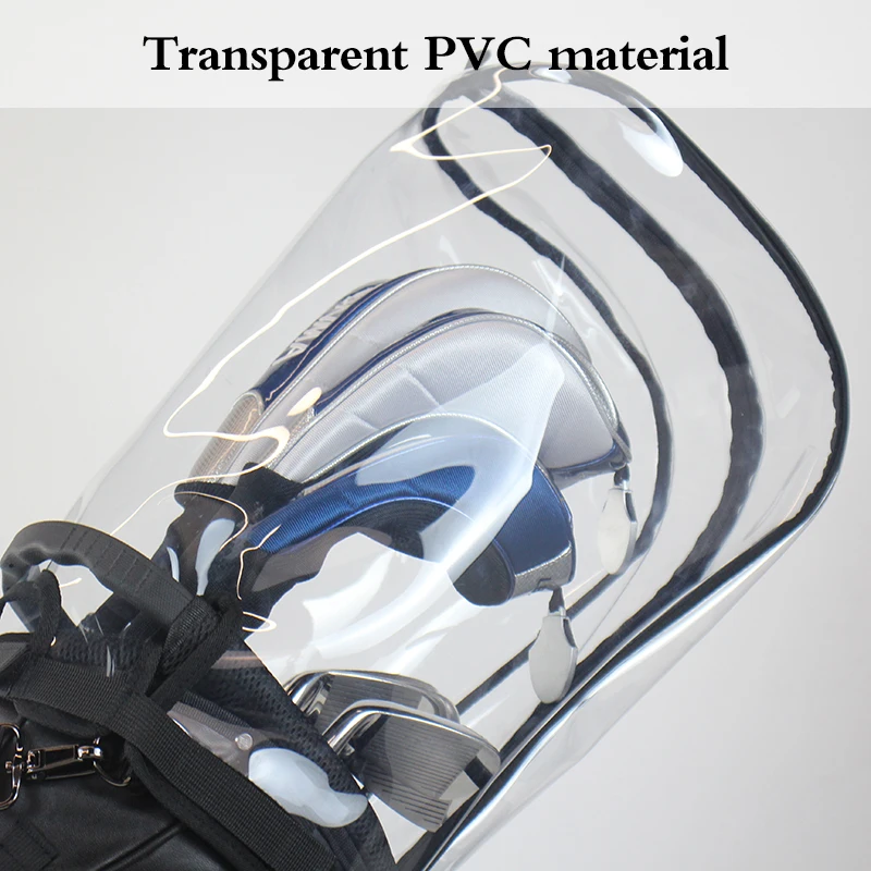 Golftaschenhülle, Golftaschenkappe, Stilvolles und transparentes PVC-Material, Vier Aktivitätsknöpfe – Detail 4