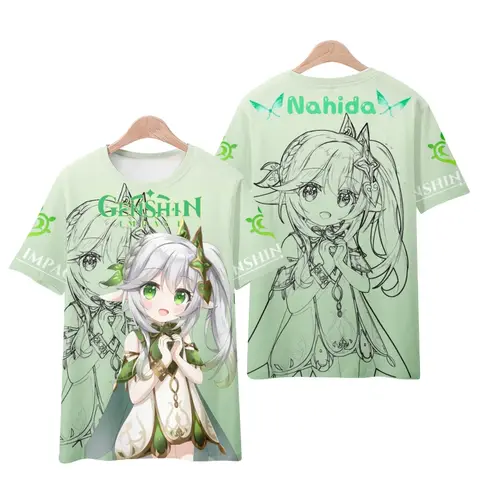 New Genshin Impact T-Shirts Anime Game Girl Nahida 3D Print Streetwear Men Women Casual Fashion Oversized T Shirt Kids Tees Tops