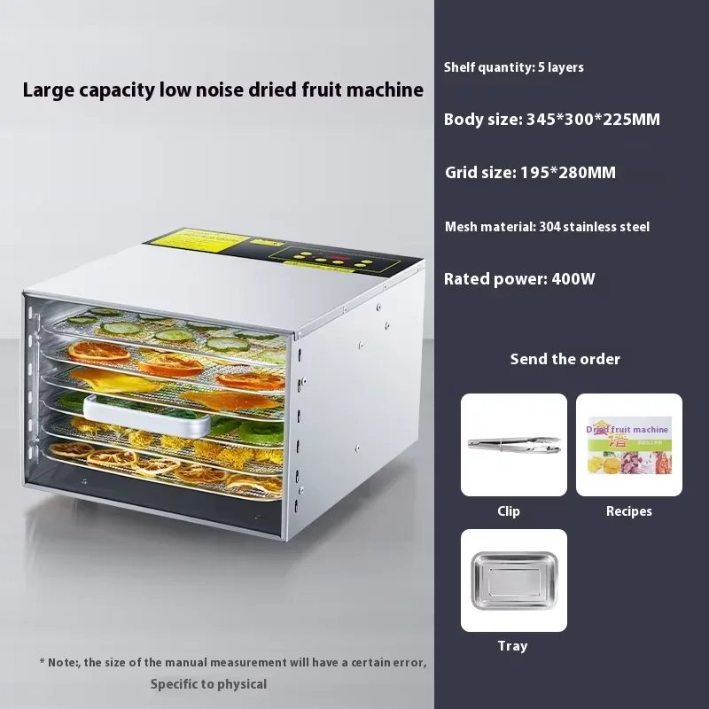 Electric Home Use Fruit Vegetable Air Fryer Pet Treats & Duck Neck Dried Meat Maker Plastic Compact Snack Dehydrator