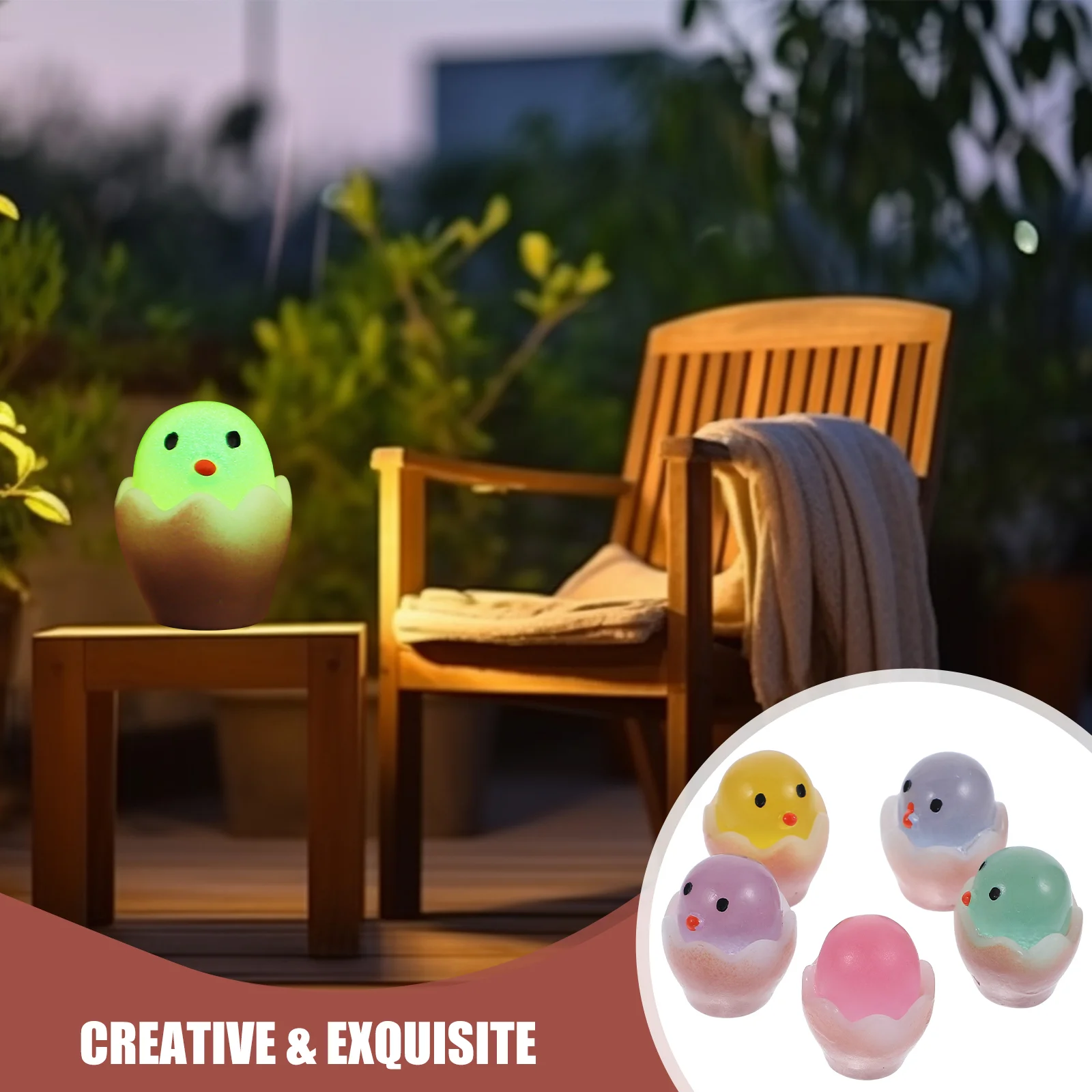 20 Pcs Luminous Pendant Tiny Chicks Decorate Statues for Home Resin Mini Sculptures