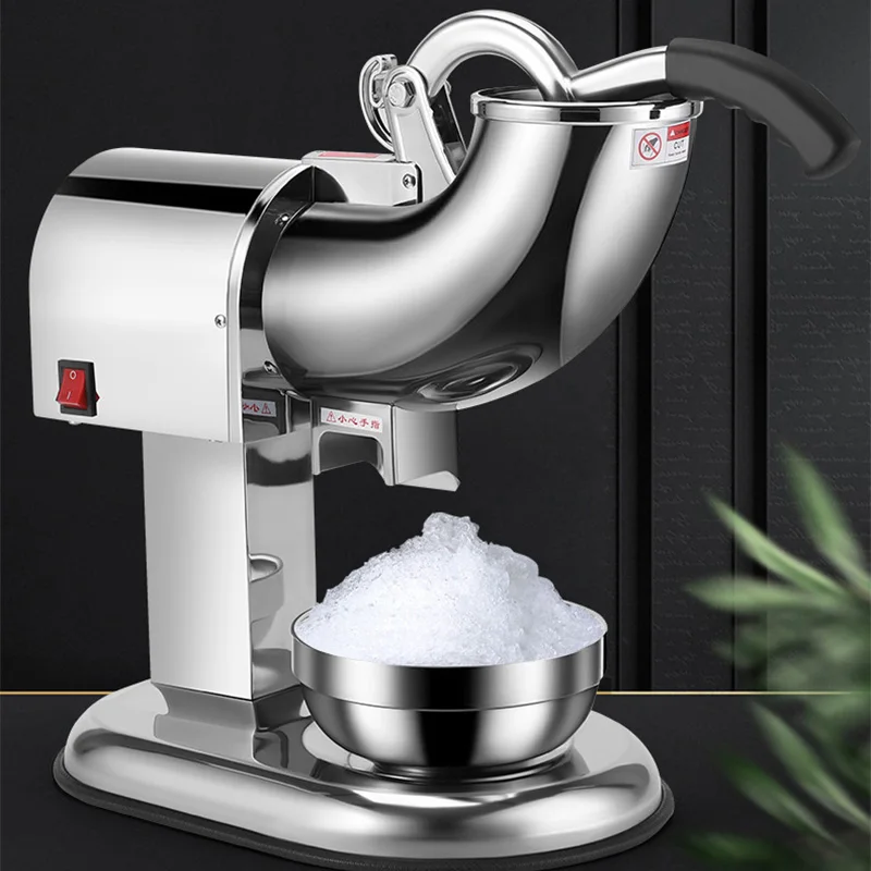 #*for110V/220V Stainless Steel Ice Crusher, 100KG/H Multifunctional Commercial Electric Ice Shaver, 2 Blades Slush Machine