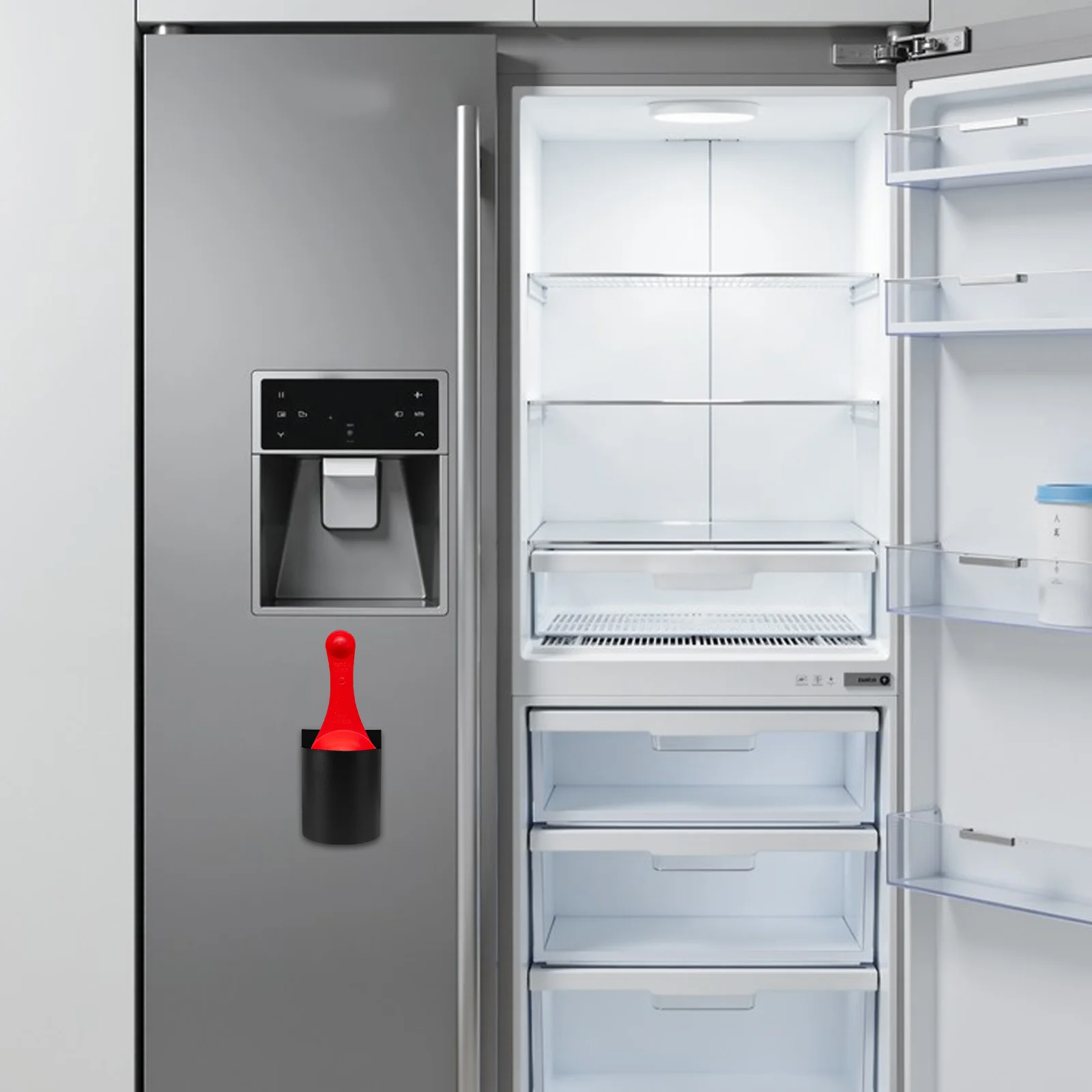 

2Pcs Ice Scoop Organizer Wall Mounted Stainless Steel Design Aesthetic Appeal Secure Installation Kitchen Tool