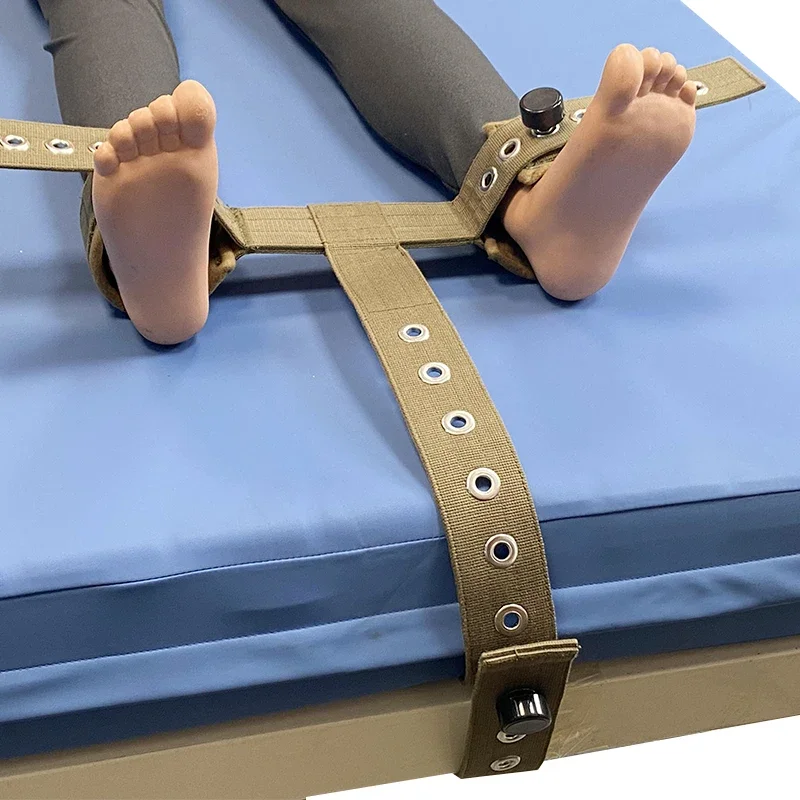 Patient Tender T-shaped Belt Feet Restraint Adjustable Belt Magnetic Control Restraint Belt for Hospital