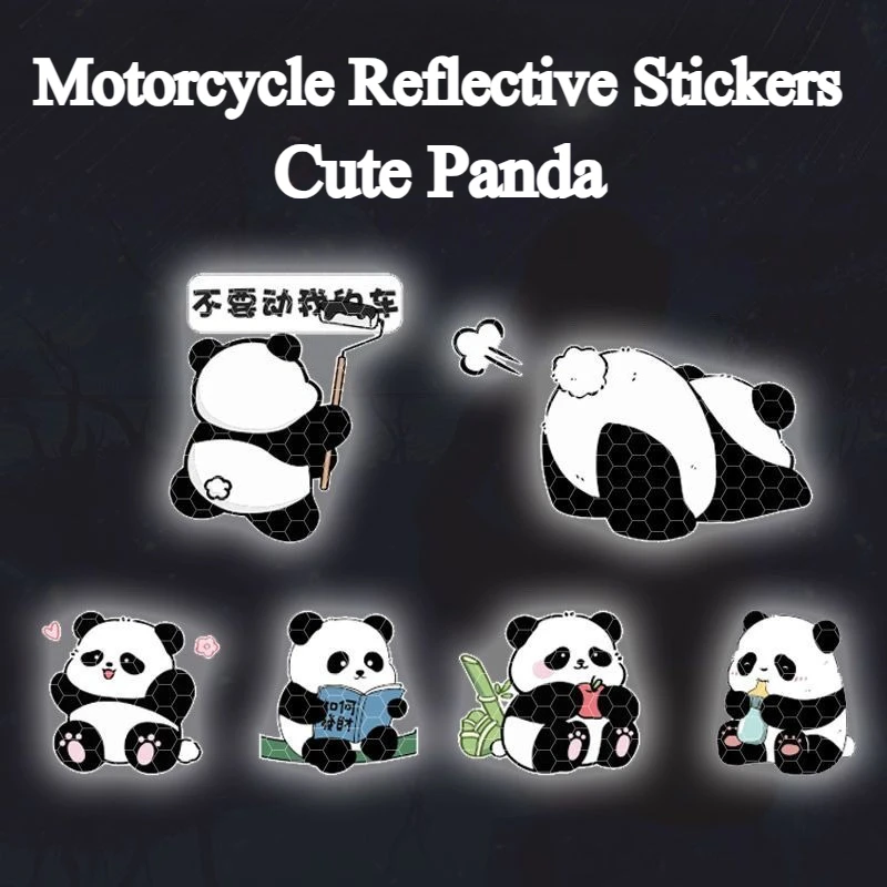

Наклейки на автомобиль, панда, индивидуальный мультфильм, электромобиль, наклейки на царапины, окклюзионные светоотражающие наклейки, украшение на шлем