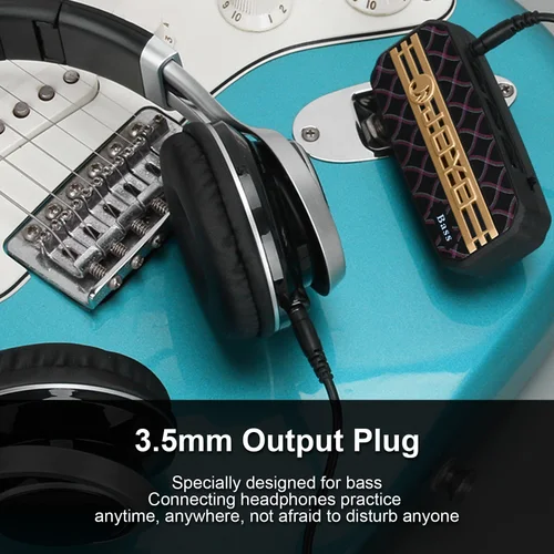 Imagen 2 del producto JOYO Mini amplificador de auriculares de bajo eléctrico portátil 3,5mm Plug Play entrada de Audio auxiliar bajo silencioso conectar reproductor de CD MP3