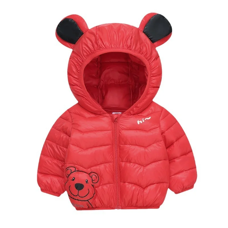 Children Casual Down Coats Baby Boys Girls Warm Outerwear Kids Autumn Winter Cute Jackets Toddler Fashion Hooded Overcoat 2-6Y