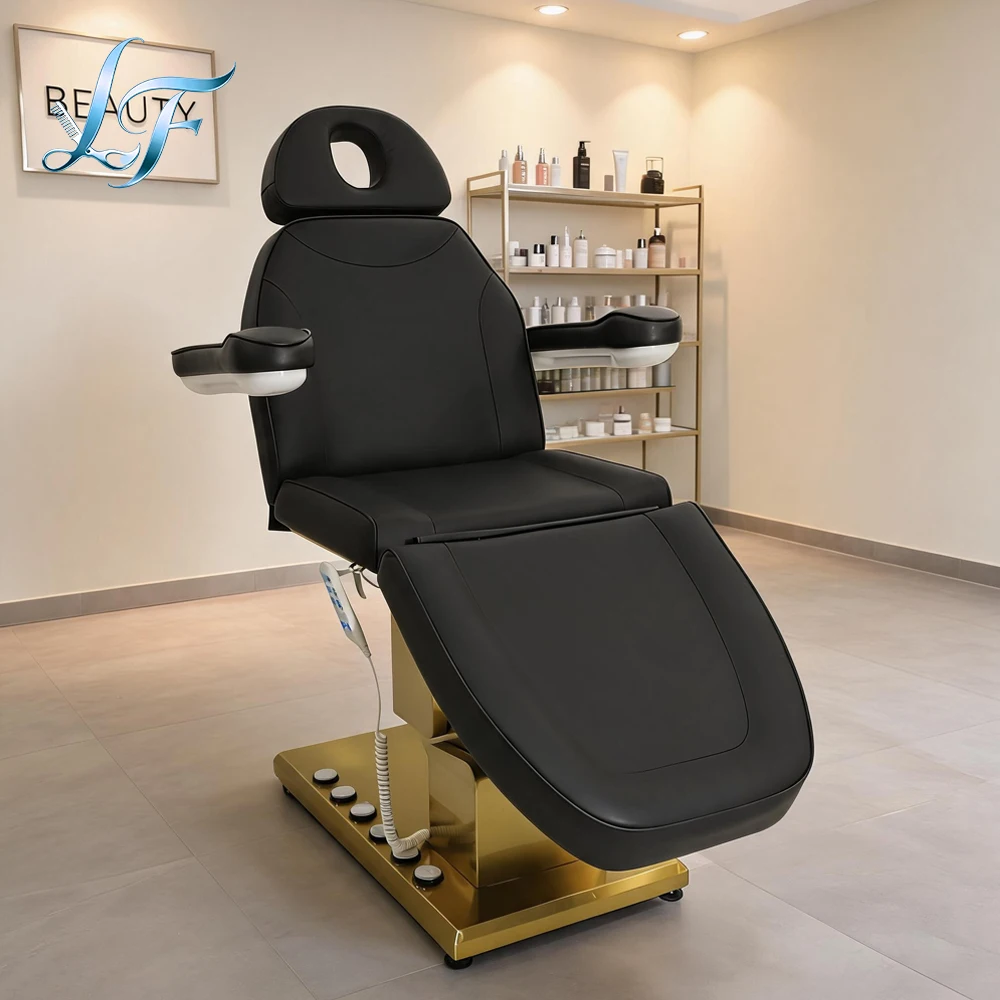 Three Motors Custom Electric Reclining Facial Bed Pedal Control For Commercial Cosmetic Salon Furnishings