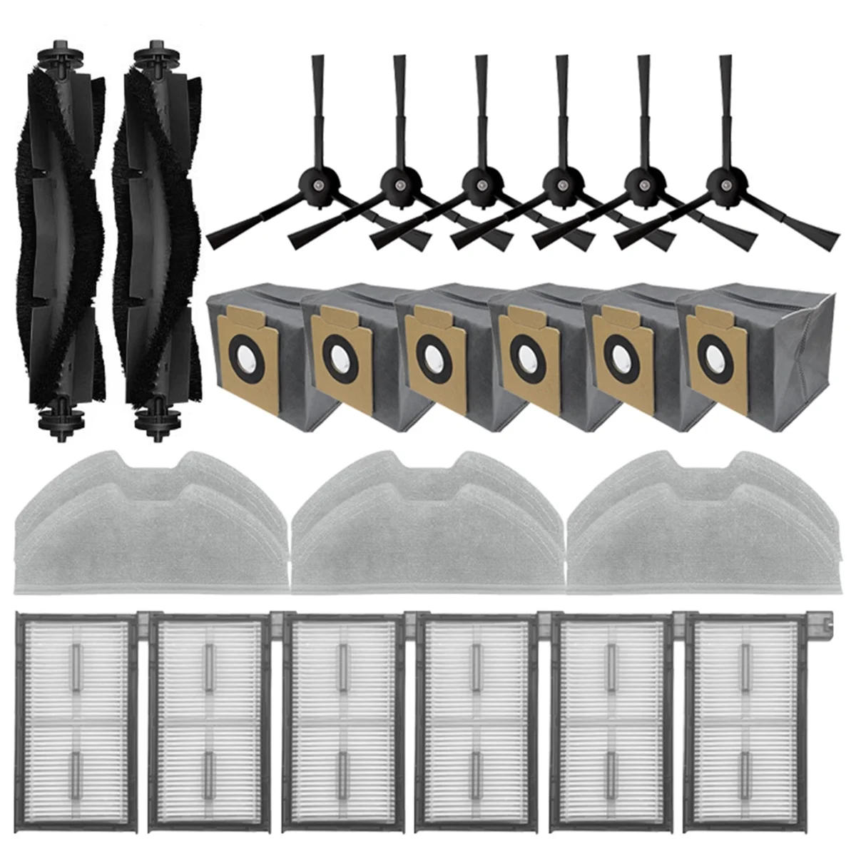 Spazzola laterale a rullo Filtro HEPA Sacchetto per la polvere in tessuto per mop per accessori di ricambio Eufy X8 Pro