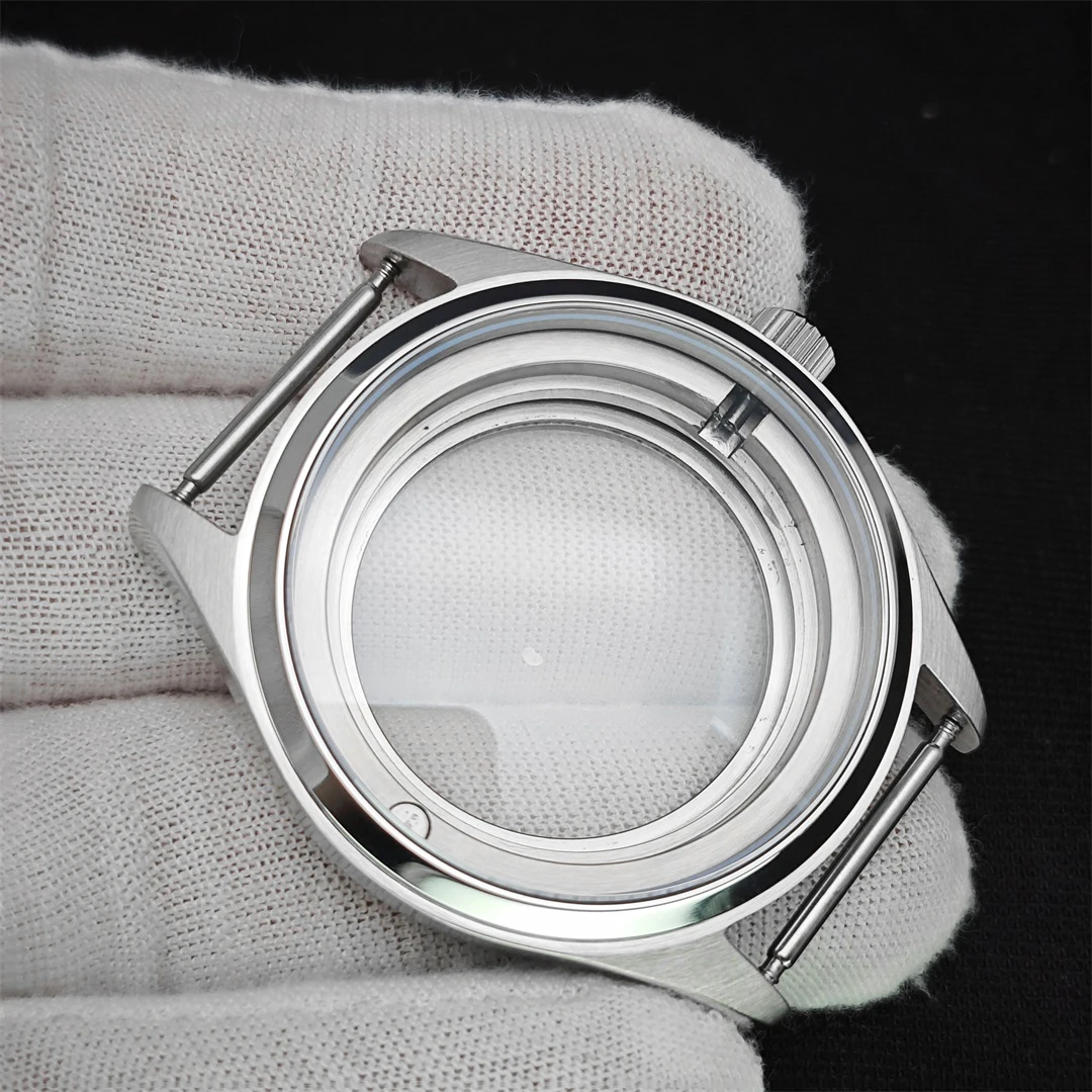 

40mm Watch Case with Sapphire Crystal for NH35 NH36 Movement 316L Stainless Steel Case Transparent Bottom Case Watch Accessories