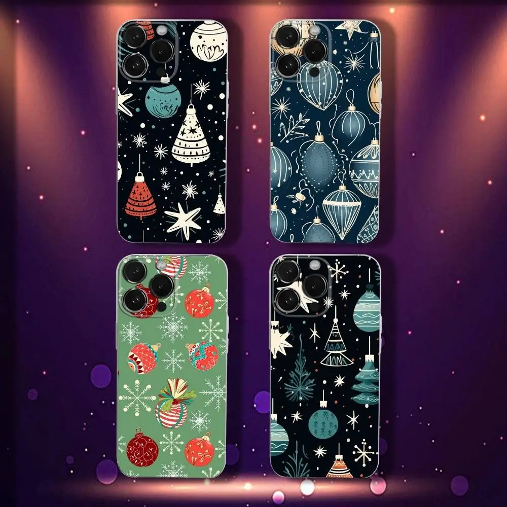 

Christmas Ball Pattern Phone Case For iPhone 17,16,15,14,13,12,11 Pro,Max,Plus,X,XS,XR,SE4,E Mini Transparent Soft Cover