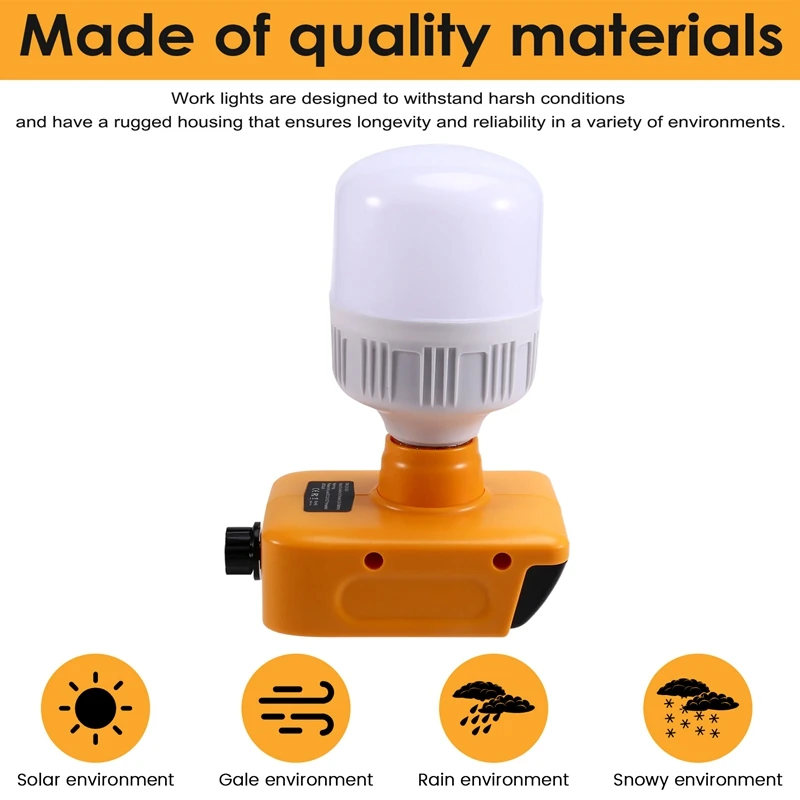 AT64 para DEWALT 18V 20V batería LED luz de trabajo linterna foco herramienta de emergencia al aire libre luz
