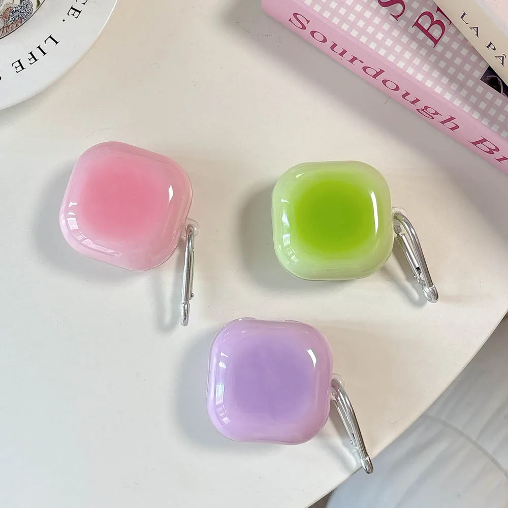 Farbverlauf Rosa Grün Lila Hülle für Samsung Galaxy Buds 2 Pro Live FE Kopfhörerhüllen für Buds 2 Pro Soft Cover Funda mit Haken