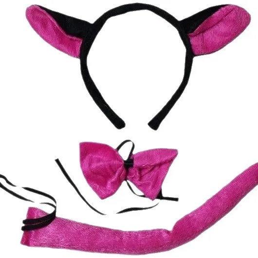 Costume d'animal de vache et de cheval d'Halloween pour enfants, avec oreilles, bandeau, nœud papillon et queue, pour spectacles d'Halloween, 2025