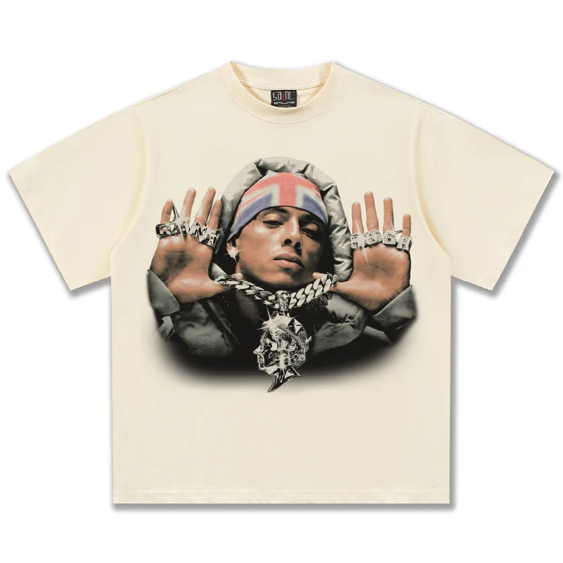 Central Cee Graphic T-Shirt Unisex Oversized Hip Hop Rapper Casual Cotton Short Sleeve Trendy Streetwear Fashion For Weekend
