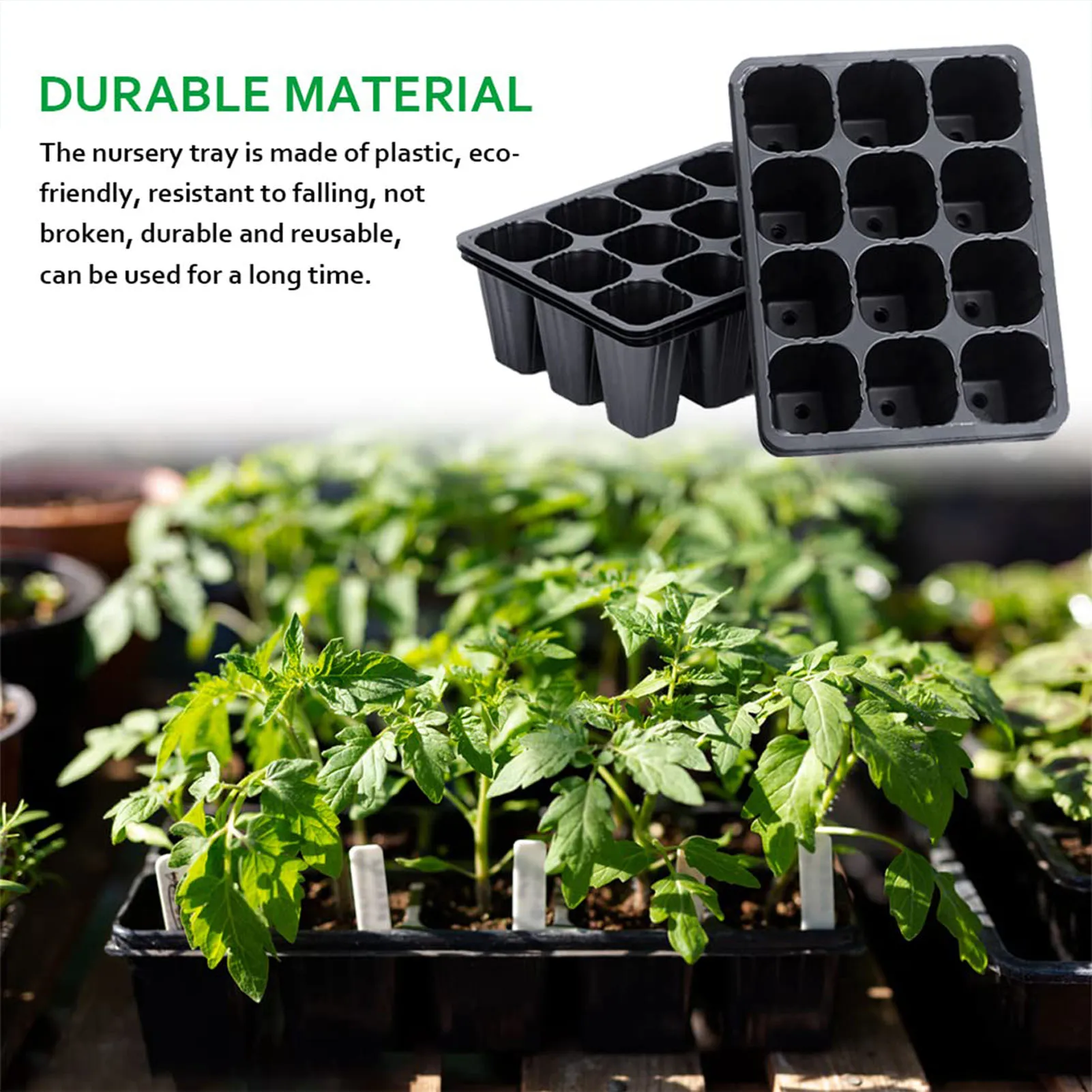 10PCS 12 Holes Plastic Seedling Pot Indoor Plant Seeding Pots Suitable for Nursery Plants Growing Propagation Gardening Supplies