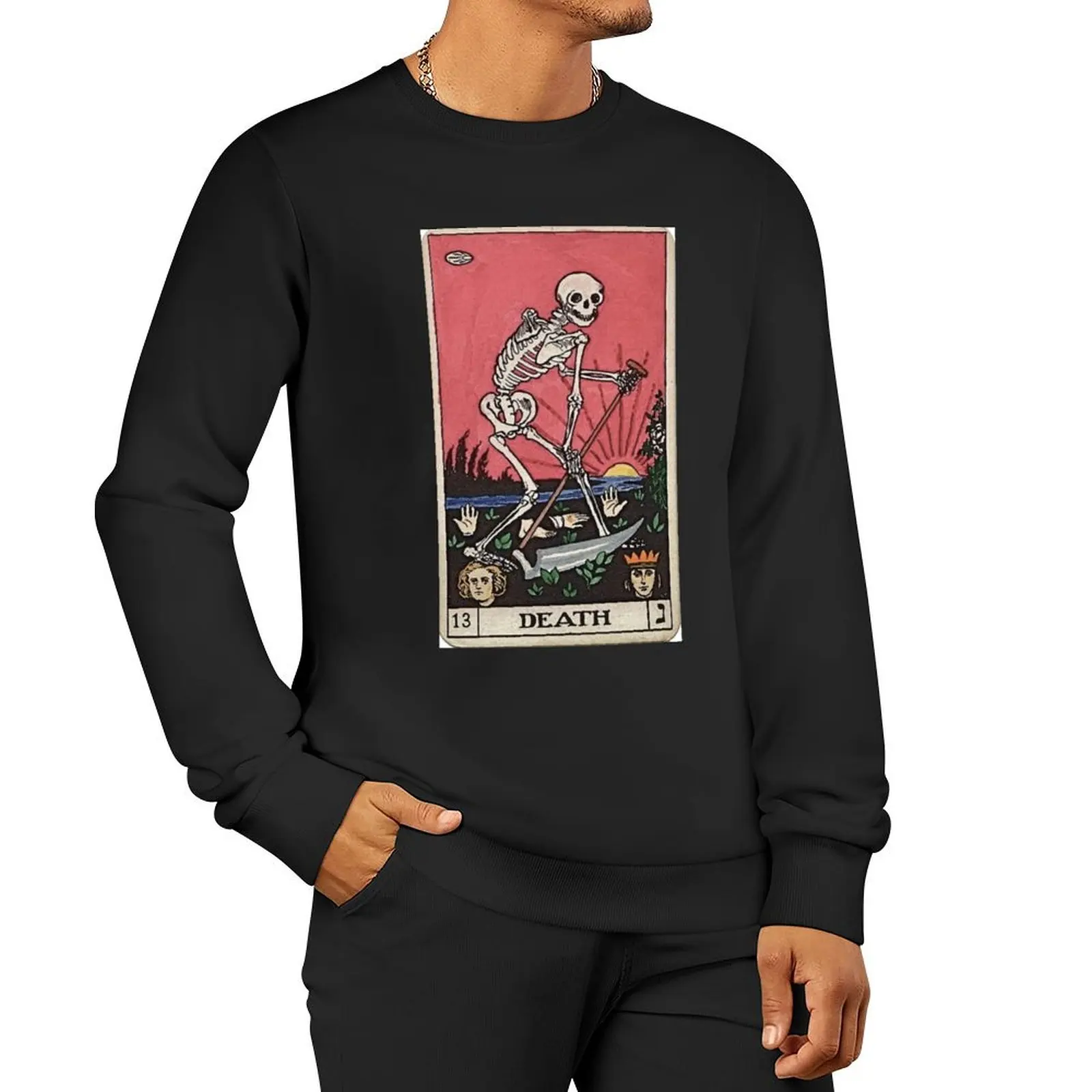 Death Tarot Pullover Hoodie men wear autumn new products sweatshirt