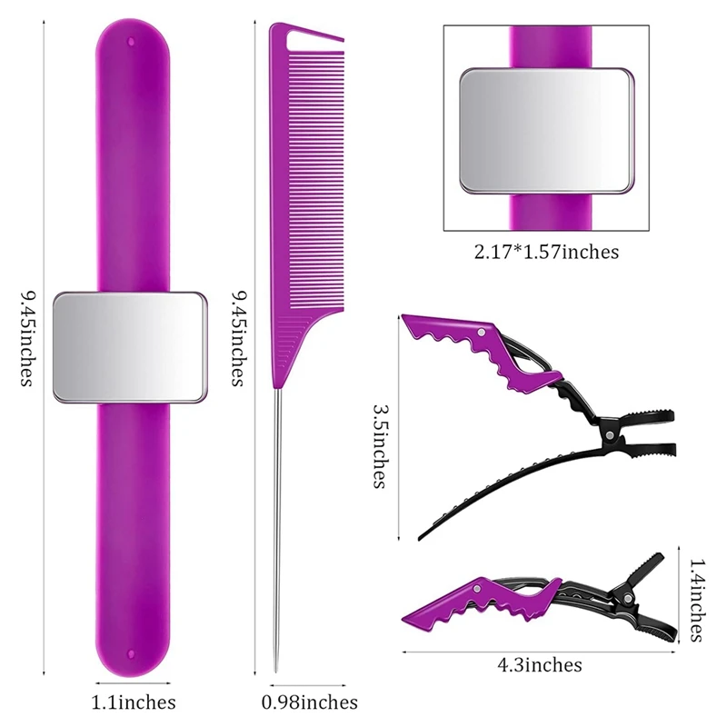 Магнитный браслет для парикмахера, заколка, браслет, браслет с 3 нашивками, 6 пластиковых зажимов