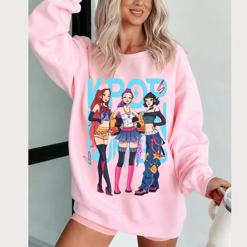 KPop Demon Hunter هوديي المرأة عارضة السترة المطبوعة البلوز سترة للجنسين أزياء الشارع الشهير