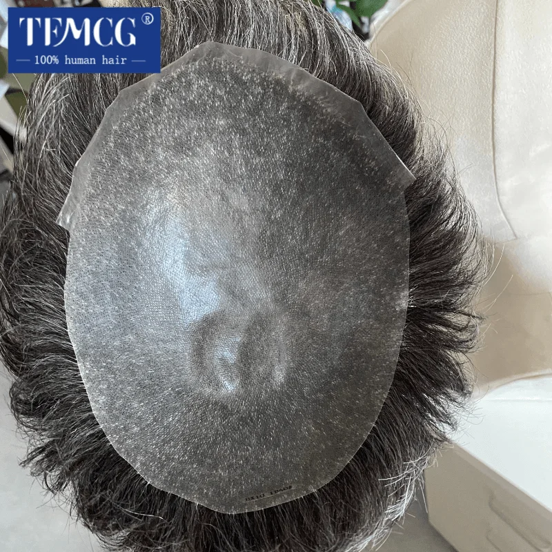 Prestyle Hair Man Wig Knotted Skin Male Hair Prosthesis 100% Natural Human Hair Men's Capillary Prothesis Haircut Wigs For Men