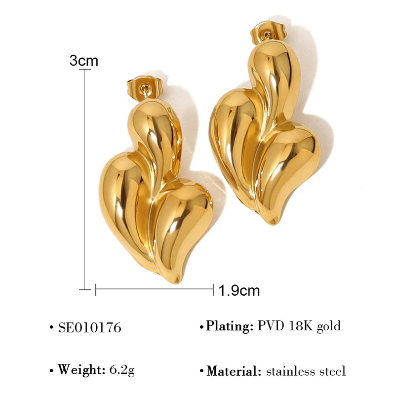 PRISCA | Women Stainless Steel Waterdrop Earring. New Designer Jewelry. Fashion.1Pair image 6