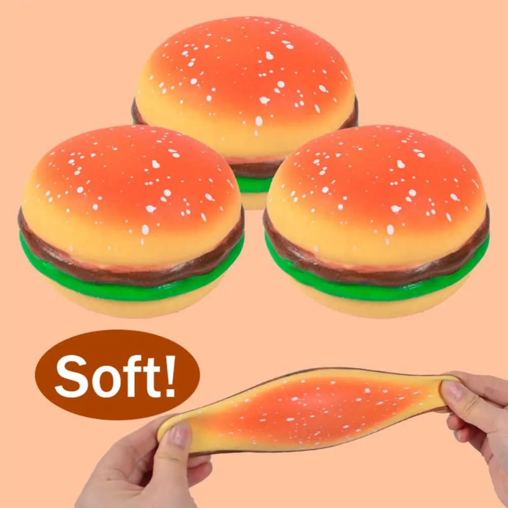 Ciekawe lody Hamburger zabawka do ściskania TPR zabawka sensoryczna symulacja jedzenia Fidget Toy 3D silikonowa szczypta zabawka dekompresyjna Kid