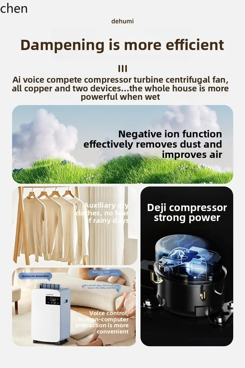 ZML deumidificatore ad alta potenza per interni, piccolo artefatto deumidificante silenzioso, asciugatrice per la rimozione dell'umidità