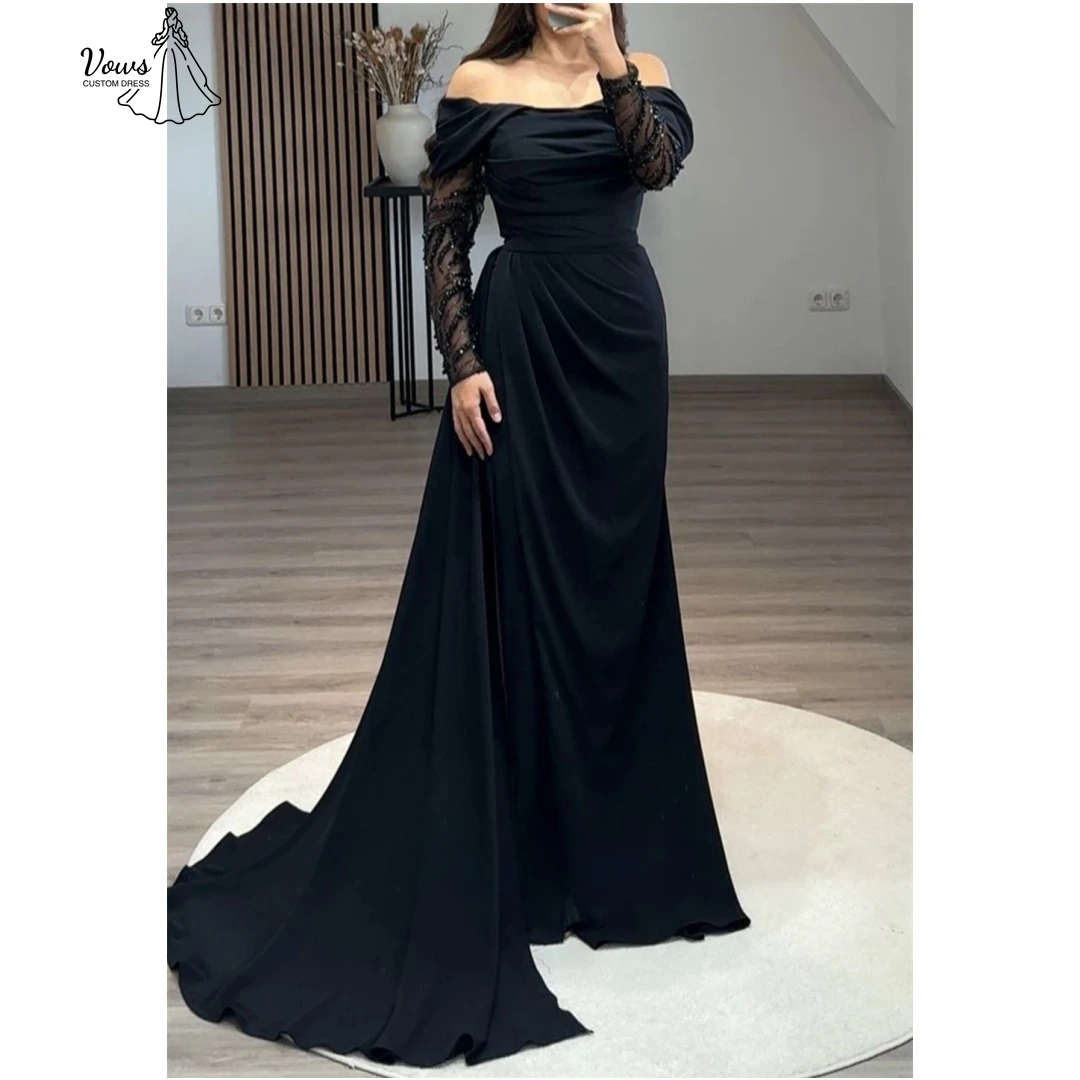 

Vows Luxurious Women's Evening Dresses for Events Fish Tail Saudi Luxury Women Evening Dress Wedding Guest Custom Made Sequins