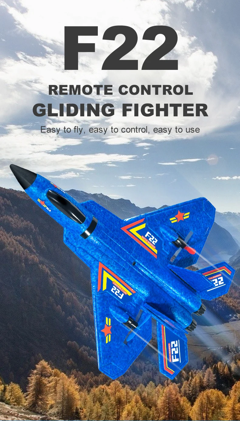 

Children Remote Control Plane F22 Glider EPP Foam Fixed Wing Electric Toy Sea land And Air Remote Control Plane Toy Gift